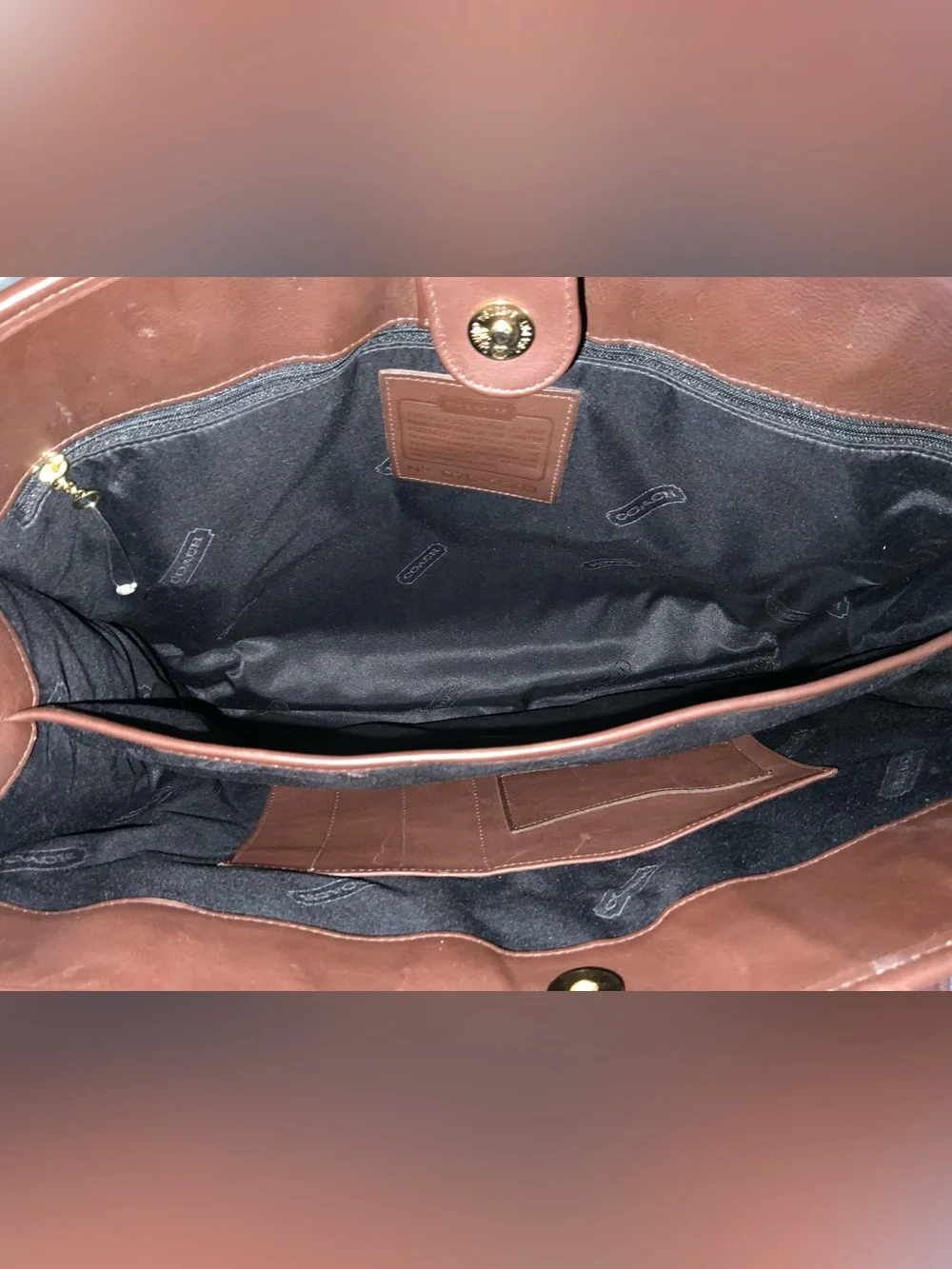 Coach Vintage Large Brown Leather Tote Briefcase Bag